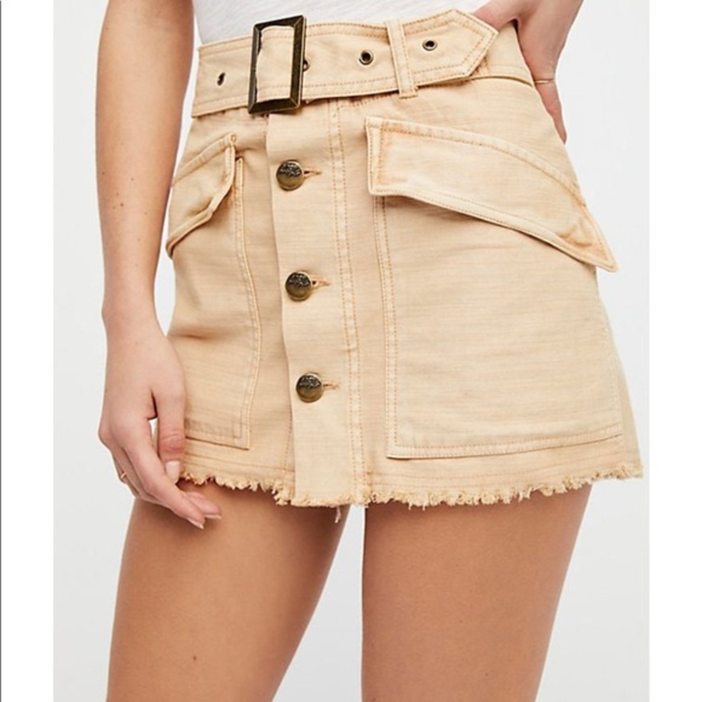 Free People Belt Mini Skirt